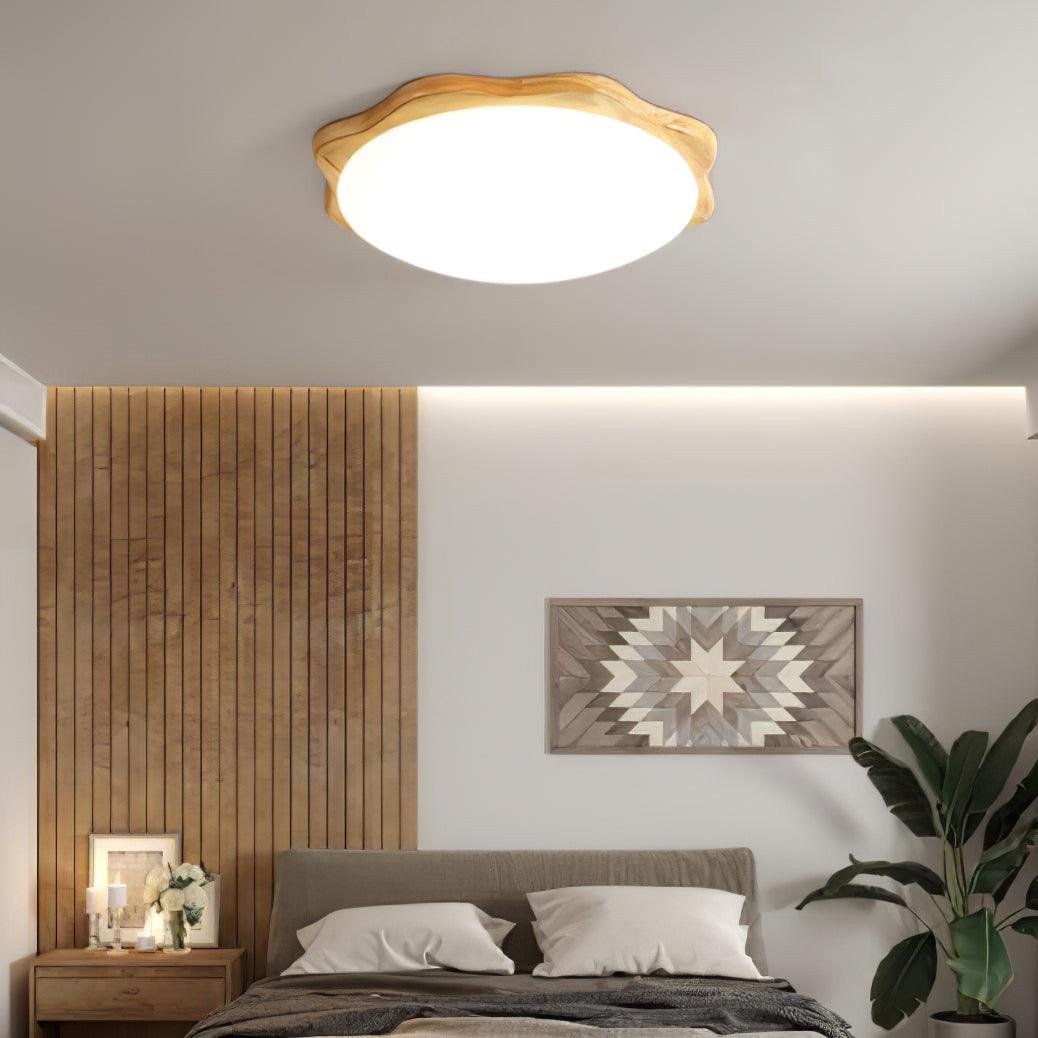 Drum Wood Flush mount light Ceiling Lamp