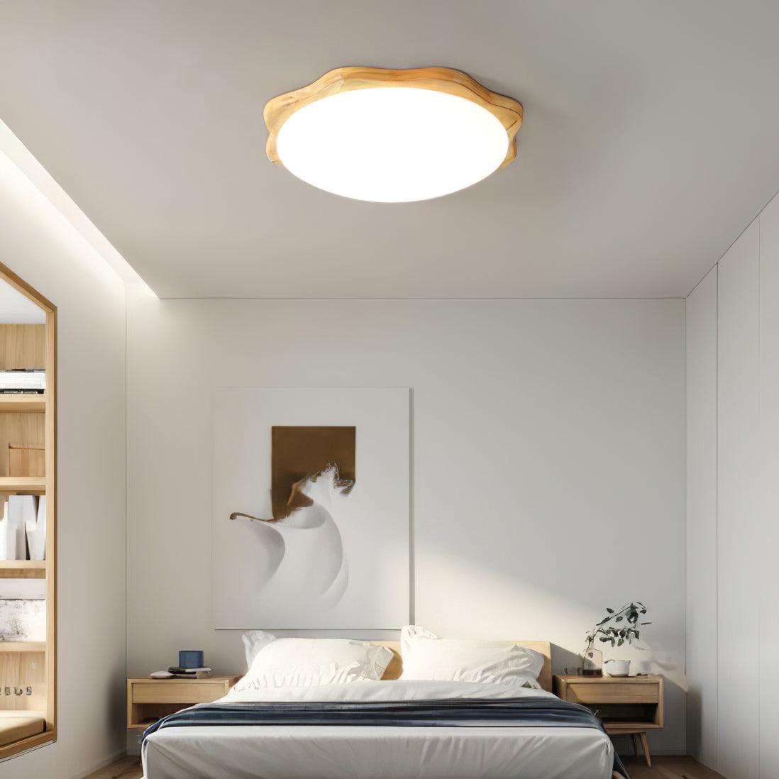 Drum Wood Flush mount light Ceiling Lamp