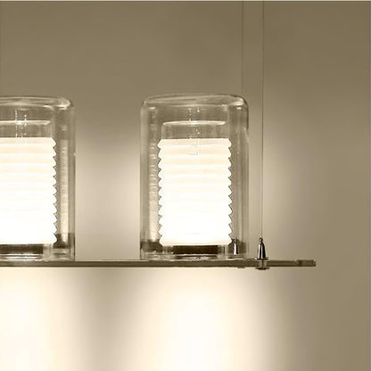 Dual Cylinder Glass Accent Lamp Floor Lamp