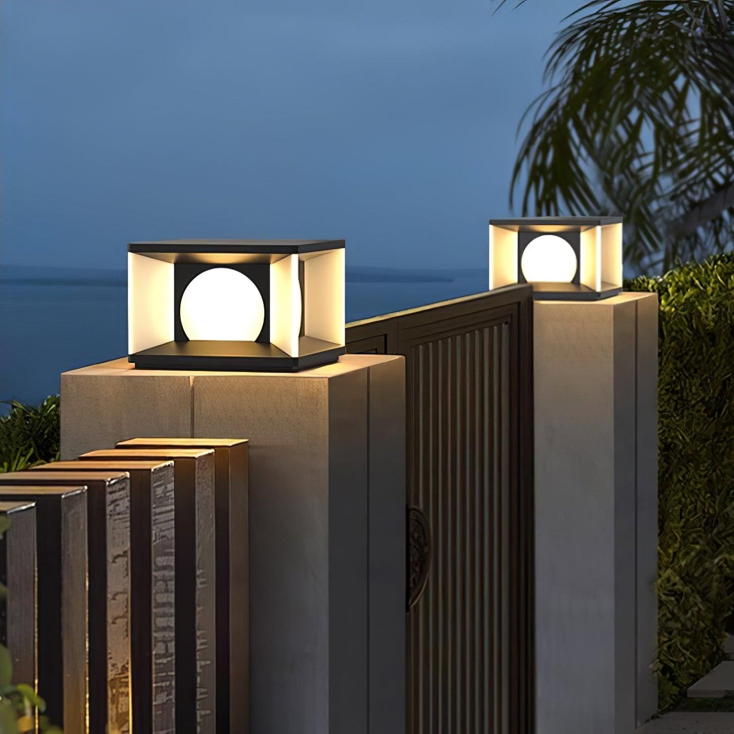 Eclipse Cube Patio light Outdoor Post Light