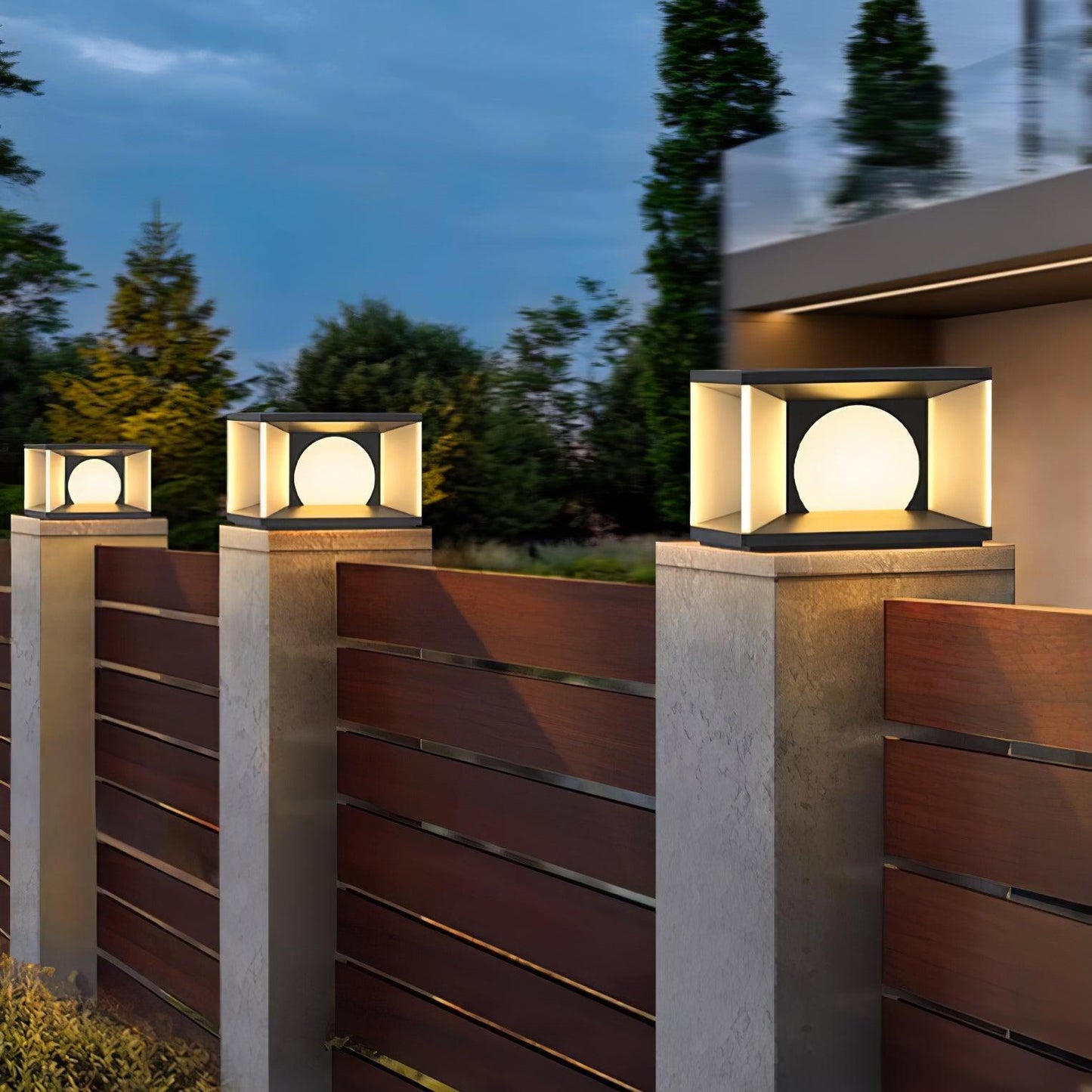 Eclipse Cube Patio light Outdoor Post Light