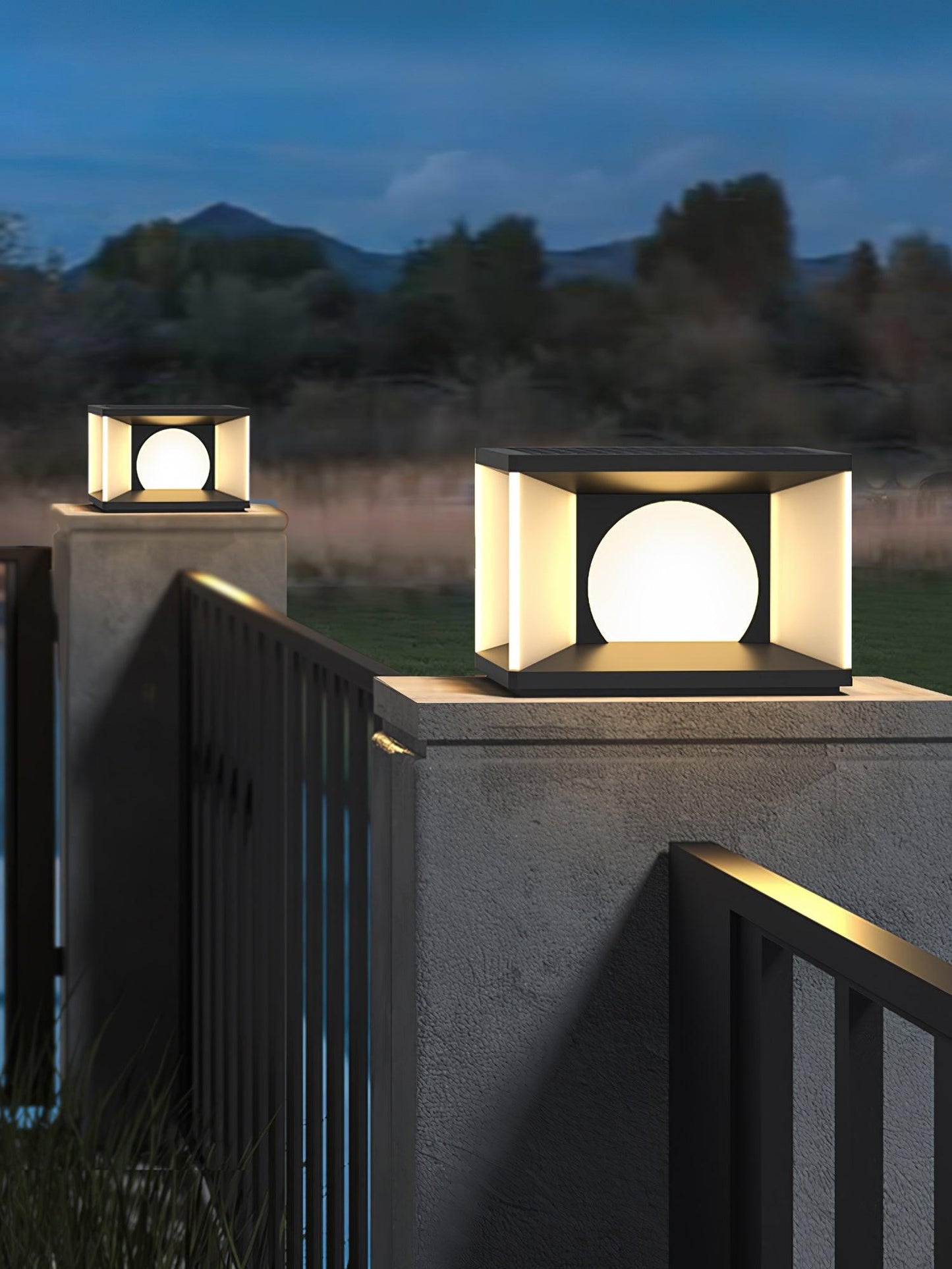 Eclipse Cube Patio light Outdoor Post Light