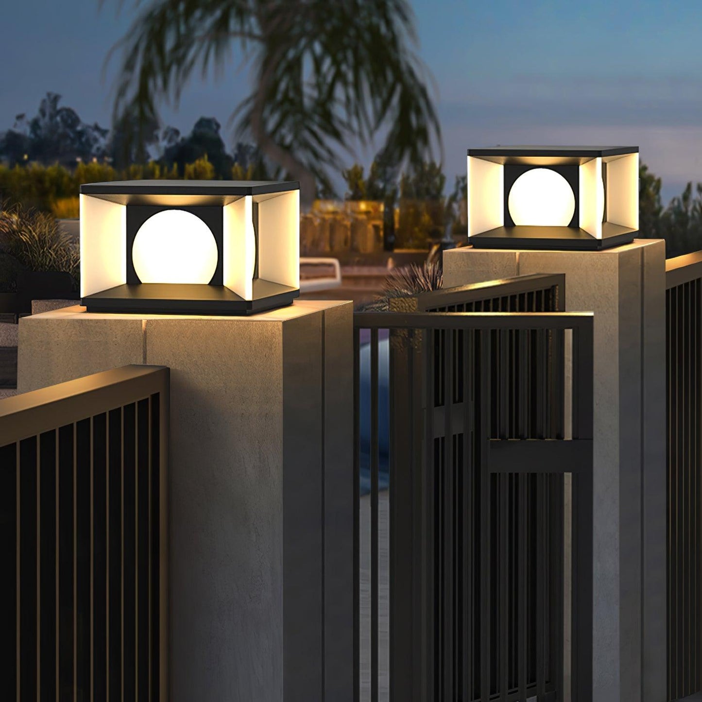 Eclipse Cube Patio light Outdoor Post Light