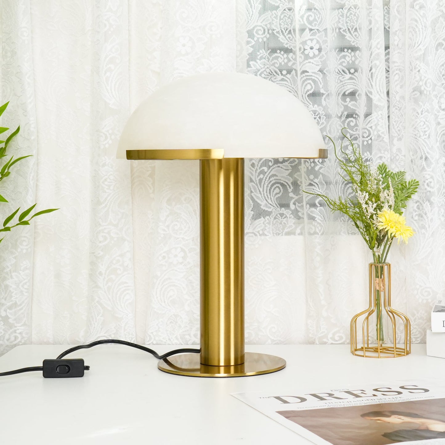 Elegance Alabaster Nightstand lamp Table Lamp