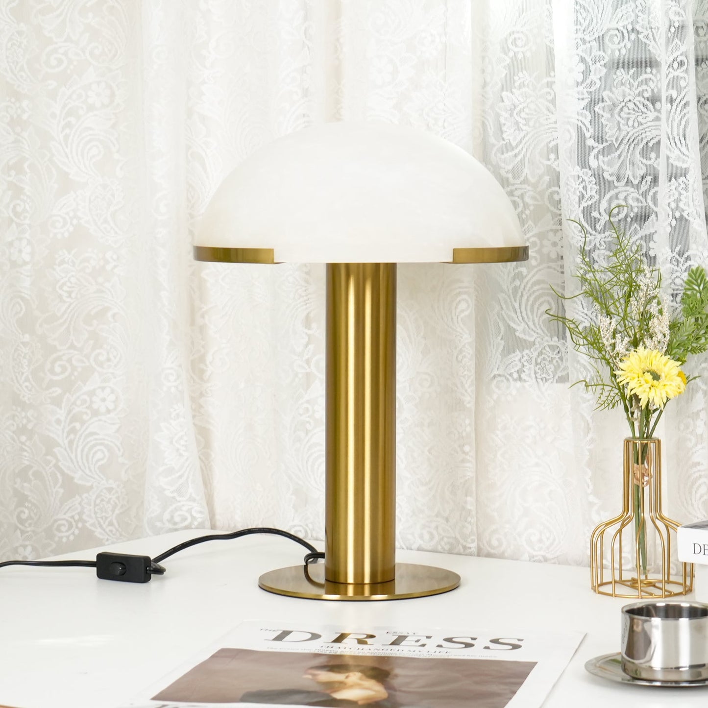 Elegance Alabaster Nightstand lamp Table Lamp