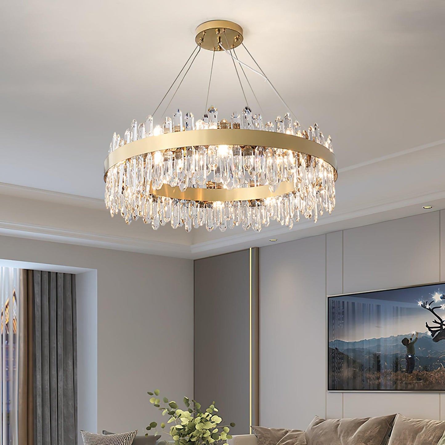 Enos Crystal Crown Chandelier