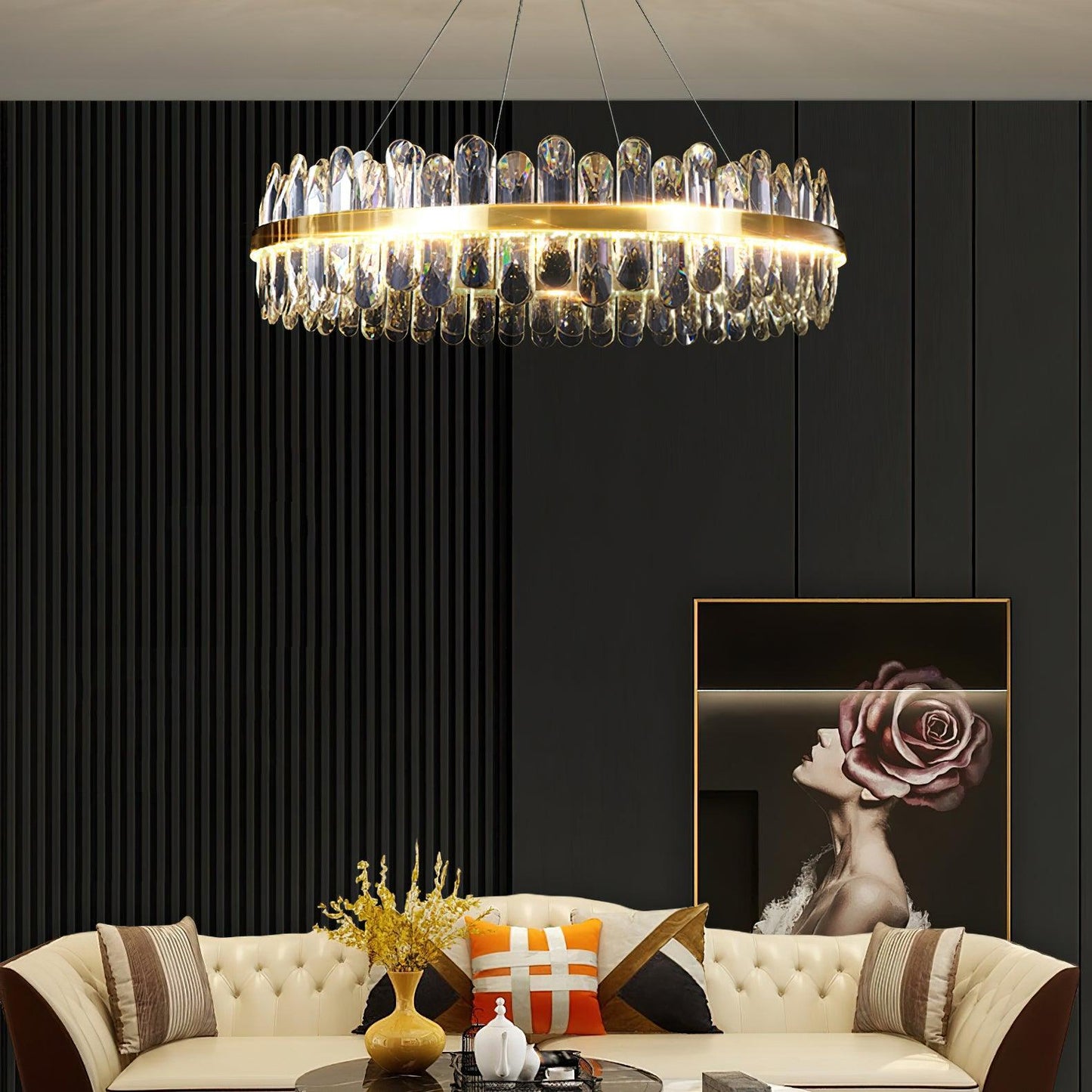 Enos Crystal Crown Chandelier