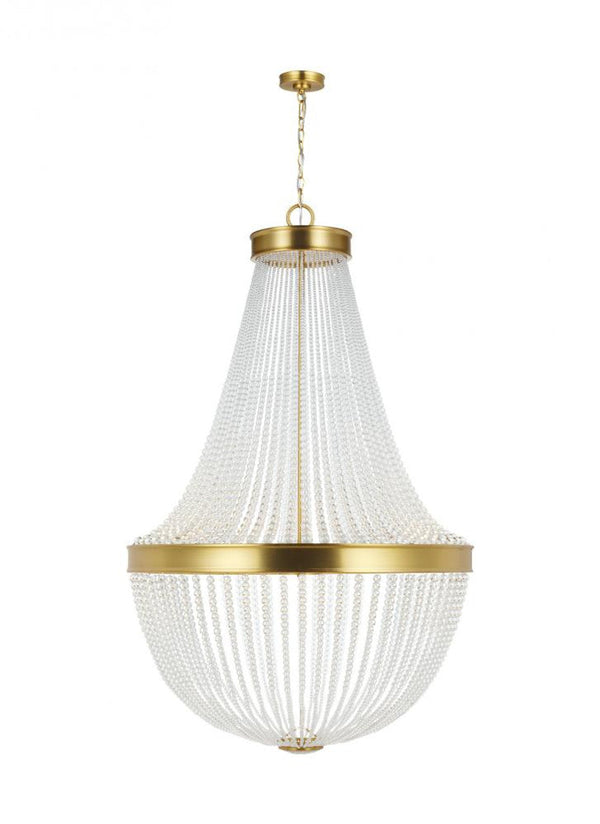 Chandelier, 12-Light, Burnished Brass, Clear Shade, 36"W (CC14912BBS 706X08Z)