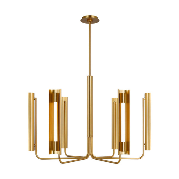 Chandelier, 1-Light, LED, Burnished Brass, White Shade, 36.13"W (KC1076BBS 706X38D)