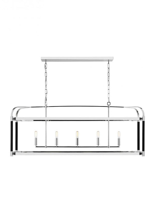 Linear Chandelier, 5-Light, Polished Nickel, 49"W (LC1165PN 706X28D)