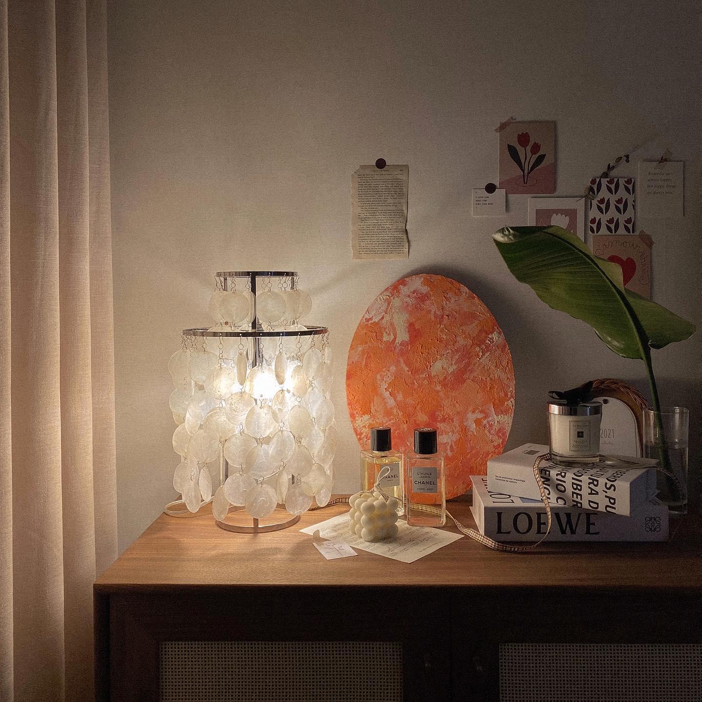 Round Shell Bedside lamp Table Lamp