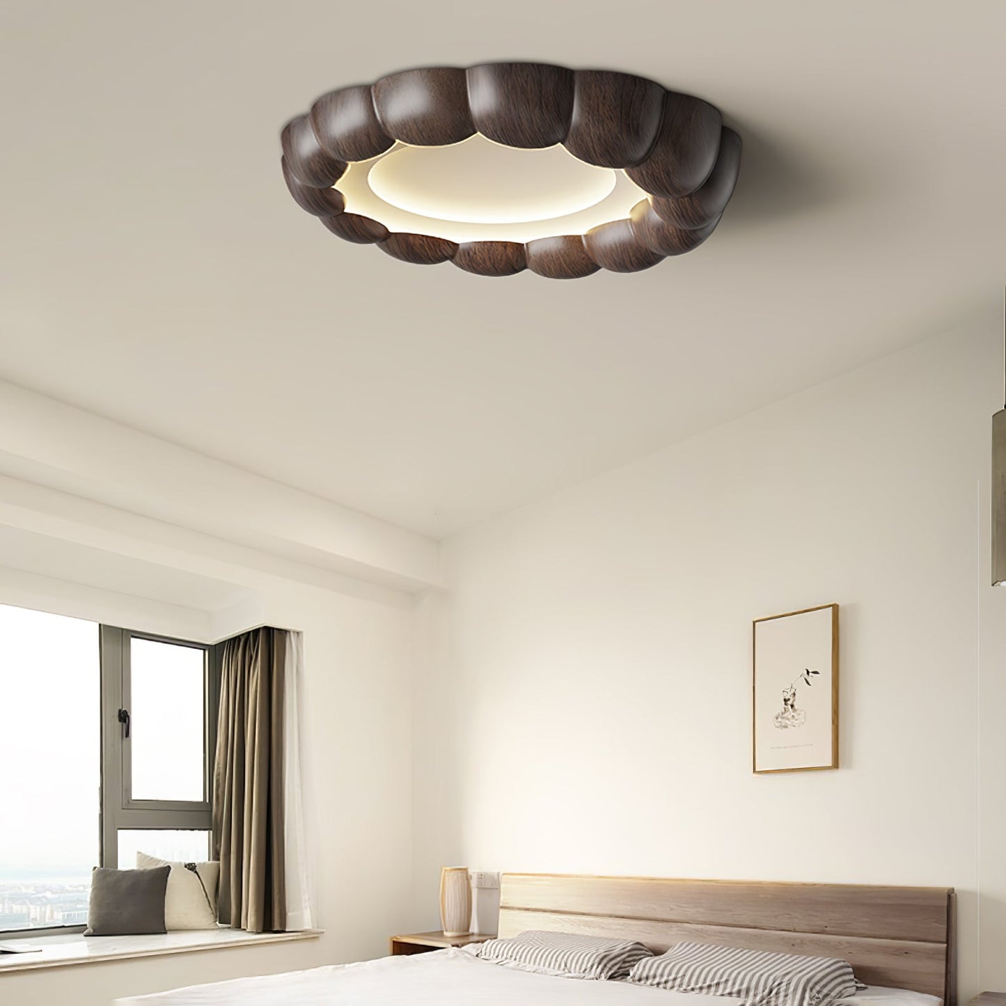 Faux Wood Ripple Ceiling fixture Ceiling Lamp