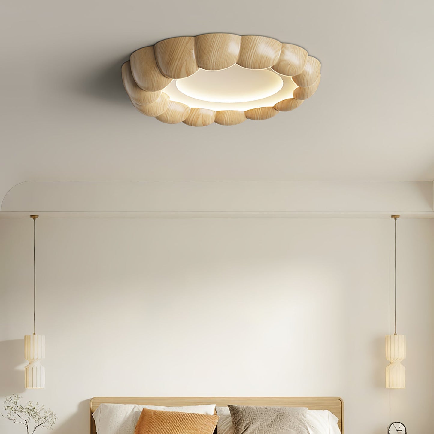 Faux Wood Ripple Ceiling fixture Ceiling Lamp