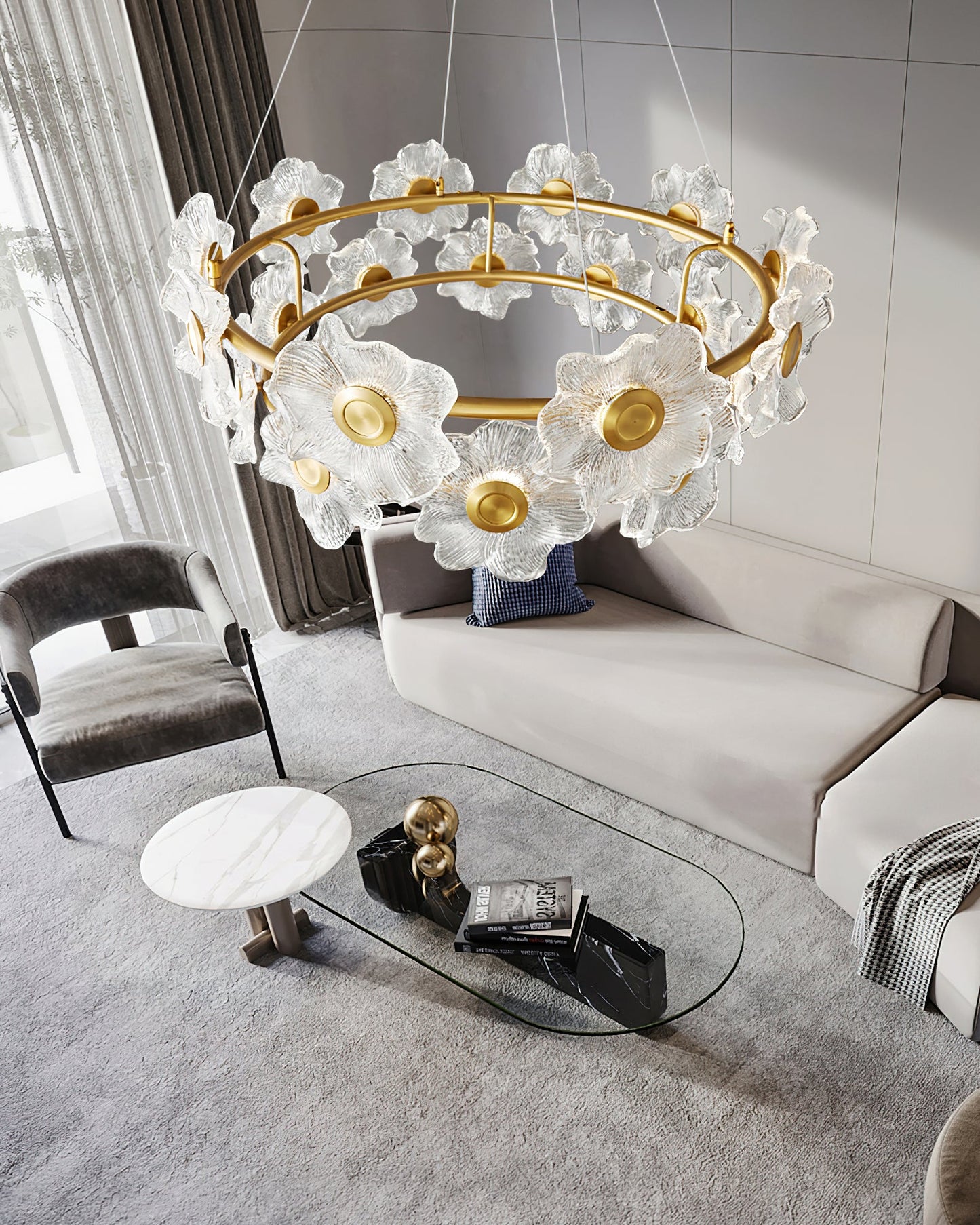 Flora Glass Gasolier Chandelier