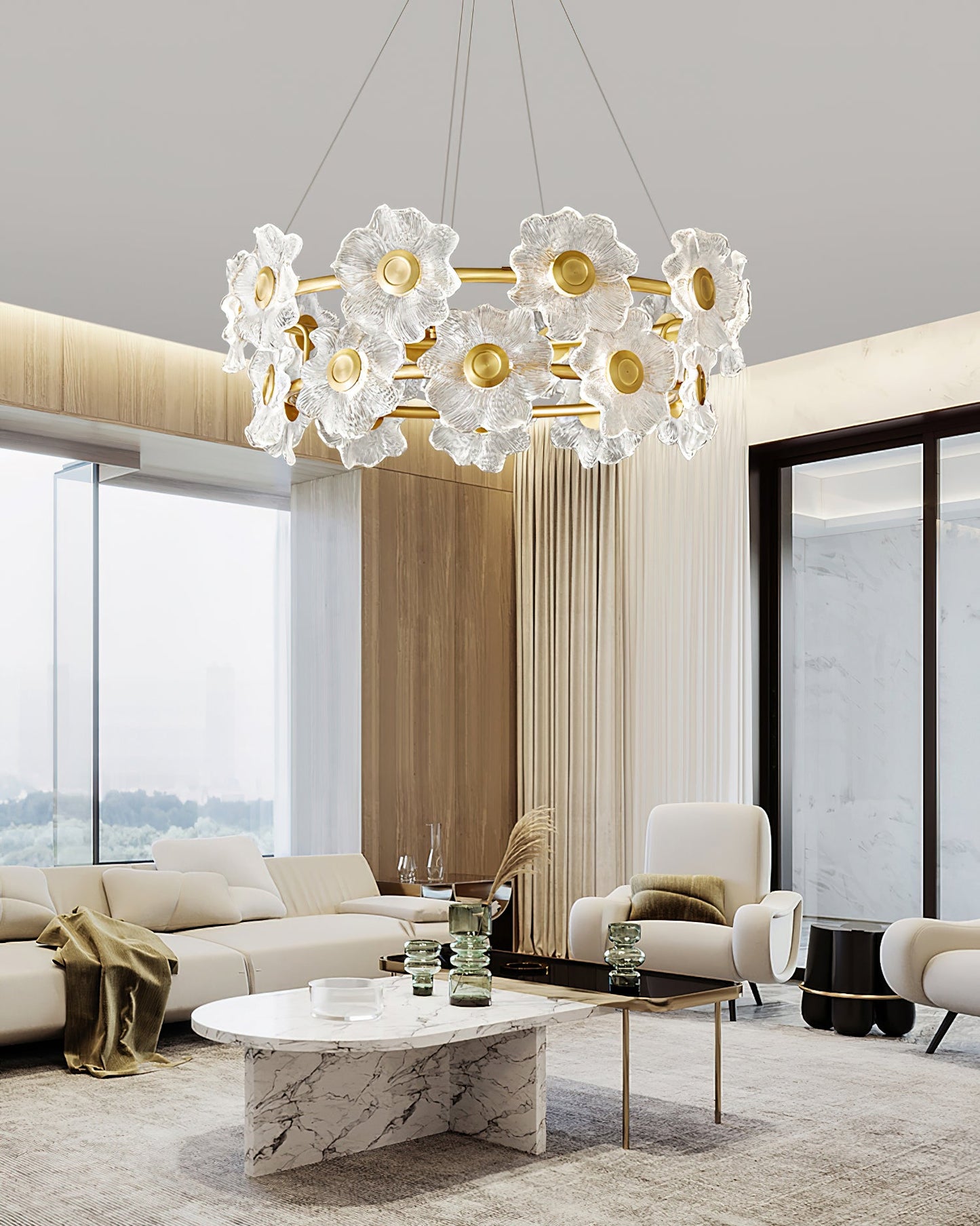 Flora Glass Gasolier Chandelier