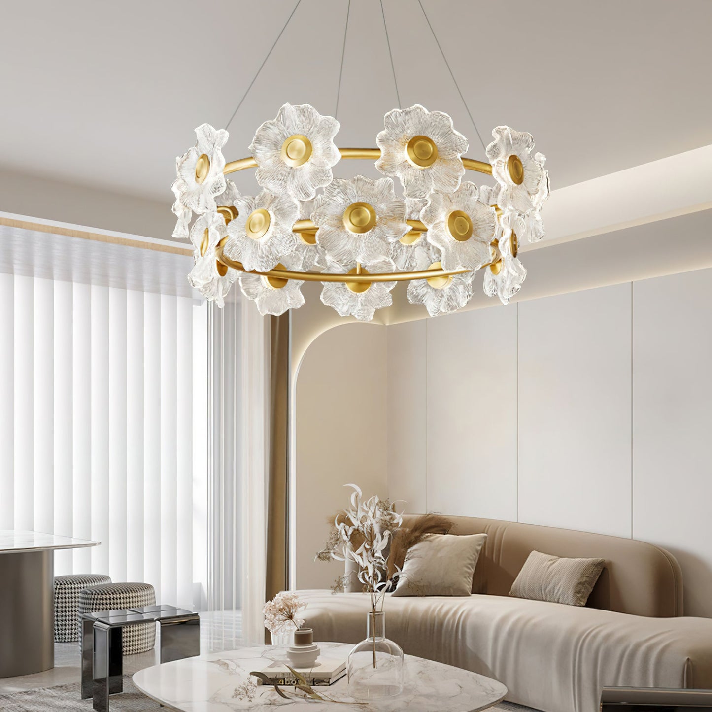 Flora Glass Gasolier Chandelier