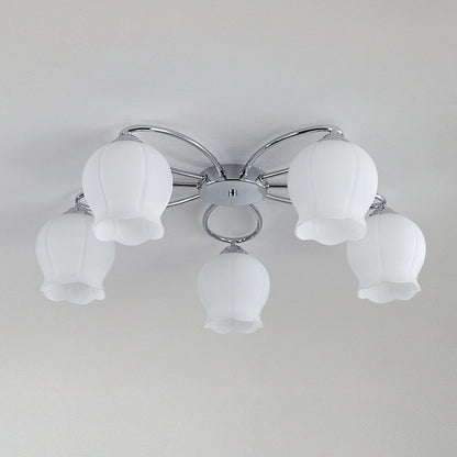 Floral Glass Overhead light Ceiling Lamp