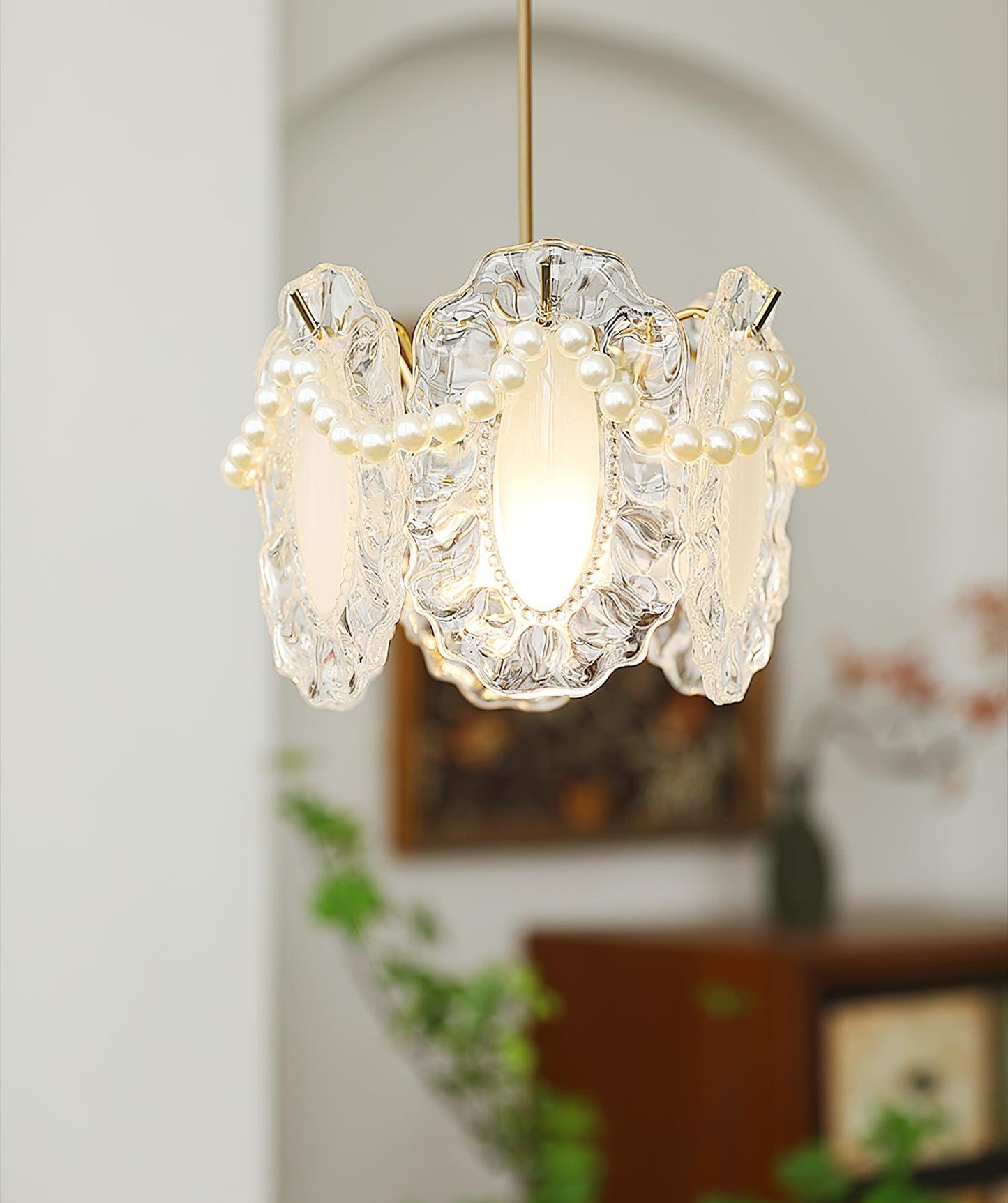 Floral Glass Houselight Pendant Lamp