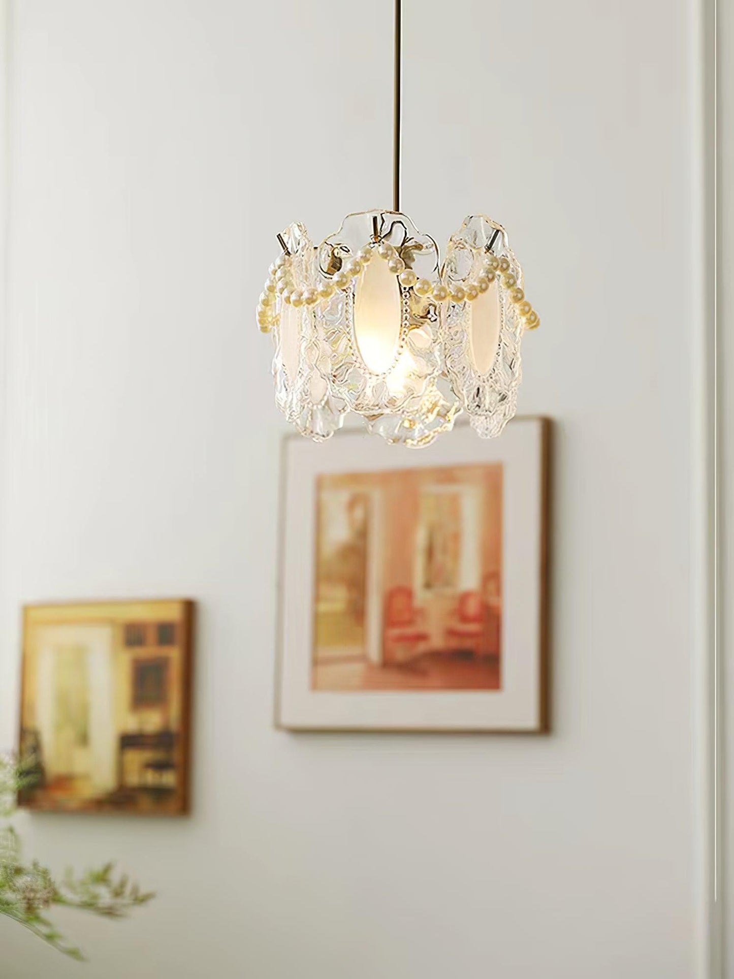 Floral Glass Houselight Pendant Lamp