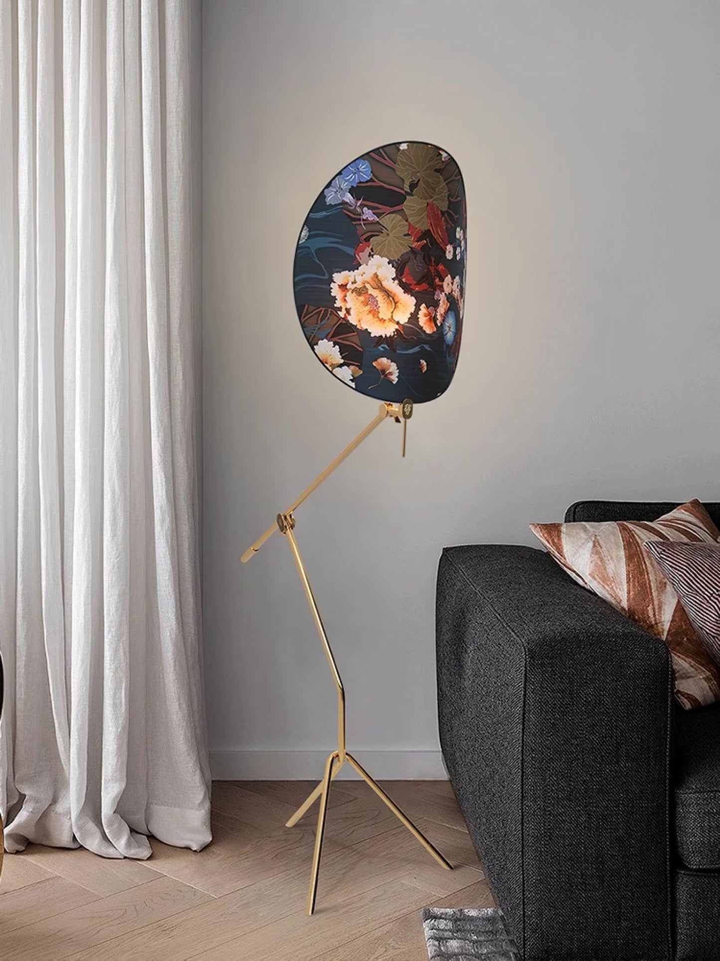 Floral Nocturne Torchiere Lamp Floor Lamp