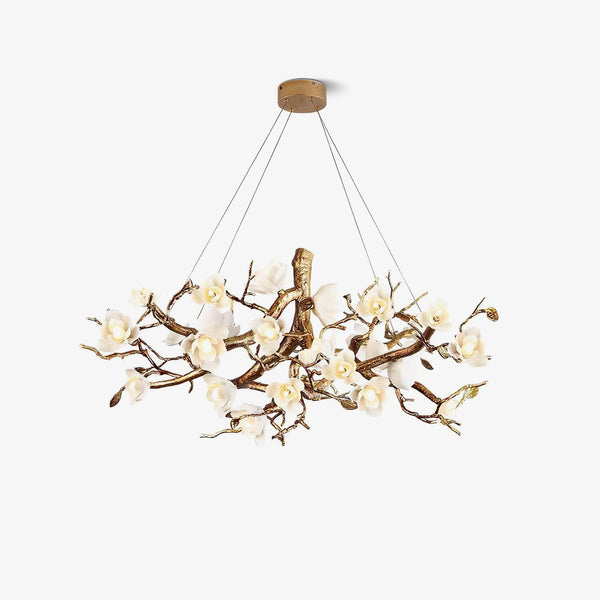 Flower Bloom Branch Brass Ceiling fixture Chandelier