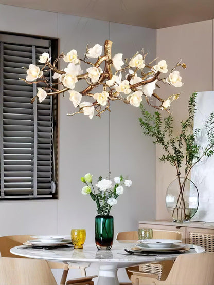 Flower Bloom Branch Brass Ceiling fixture Chandelier