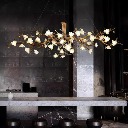 Flower Bloom Branch Brass Ceiling fixture Chandelier