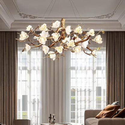 Flower Bloom Branch Brass Ceiling fixture Chandelier