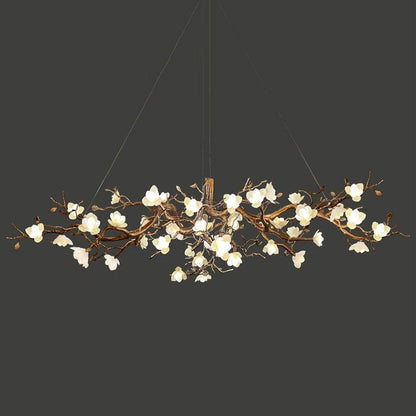 Flower Bloom Branch Brass Ceiling fixture Chandelier