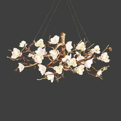 Flower Bloom Branch Brass Ceiling fixture Chandelier