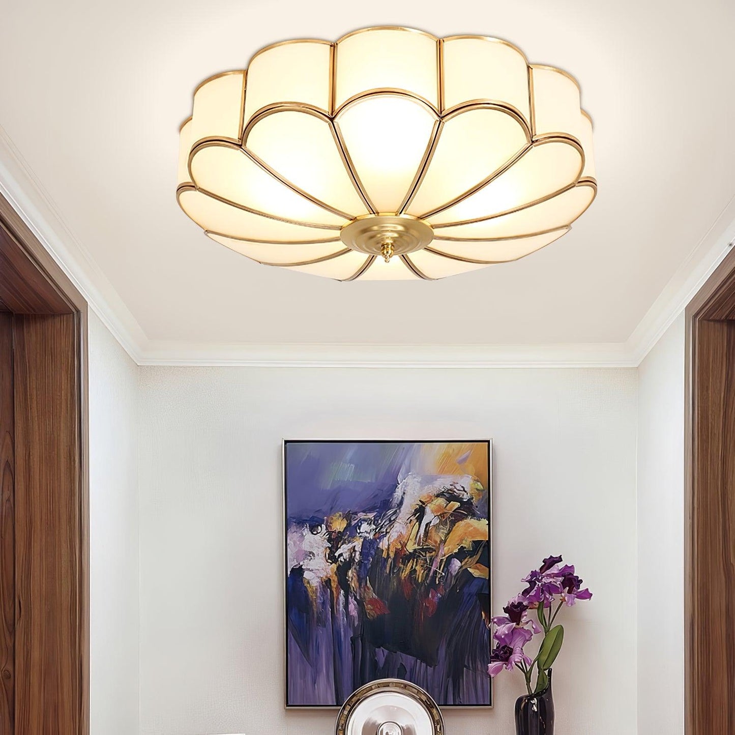 Flower Shape Glass Recessed Overhead light Ceiling Light