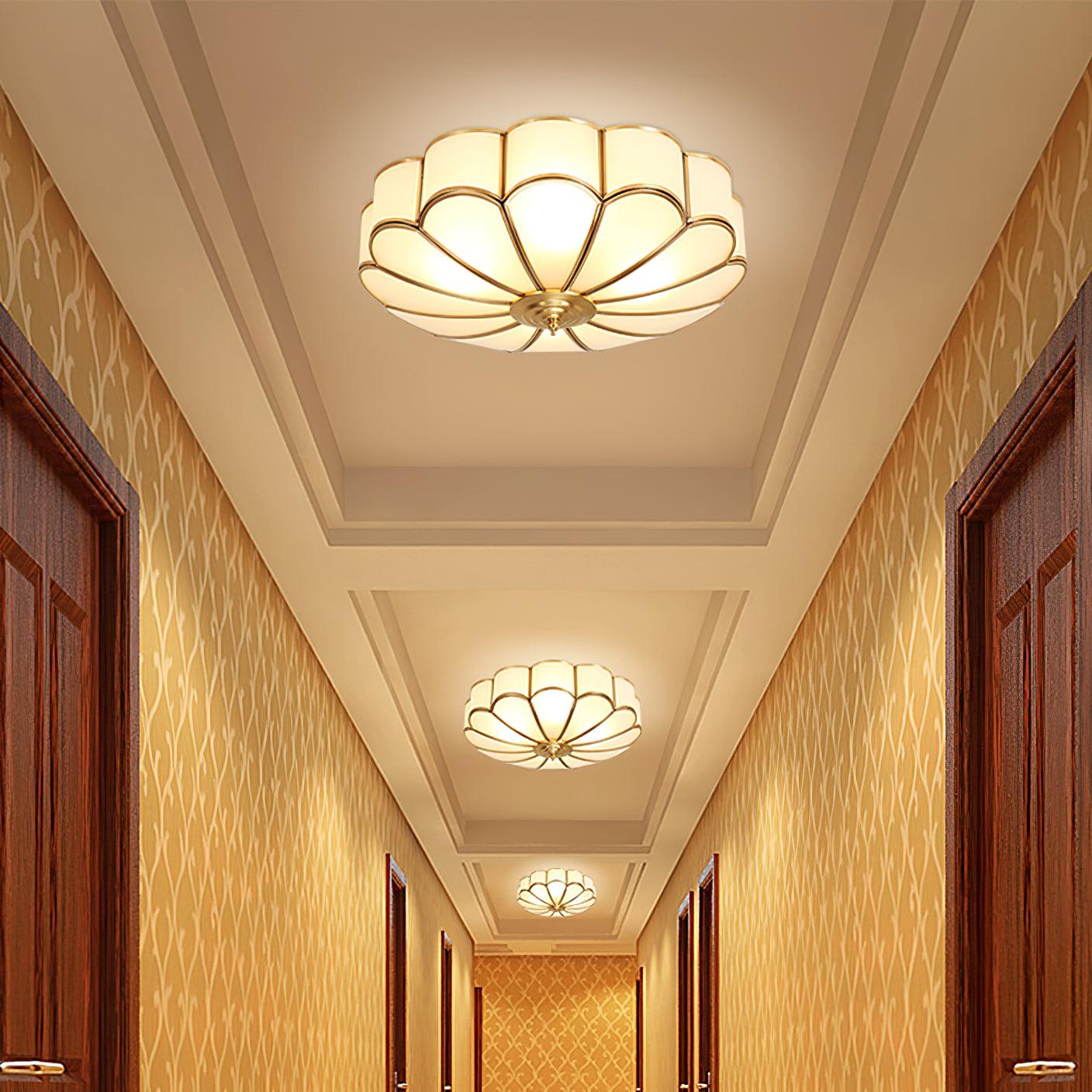 Flower Shape Glass Recessed Overhead light Ceiling Light