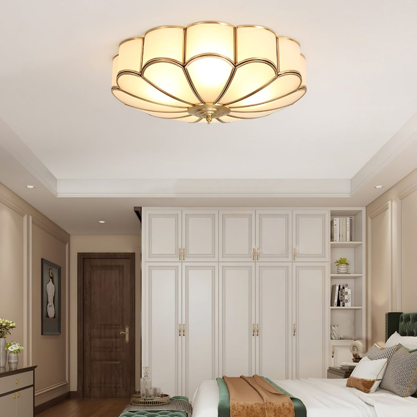 Flower Shape Glass Recessed Overhead light Ceiling Light