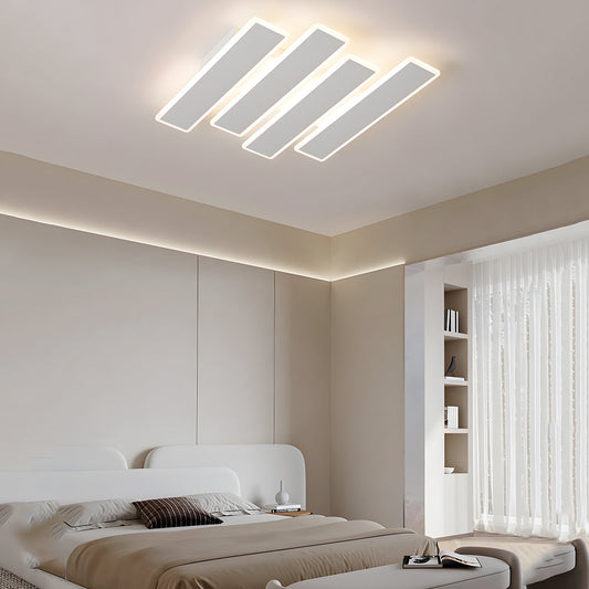 4/6-Lights White Metal Line Dimmable LED Ceiling Light