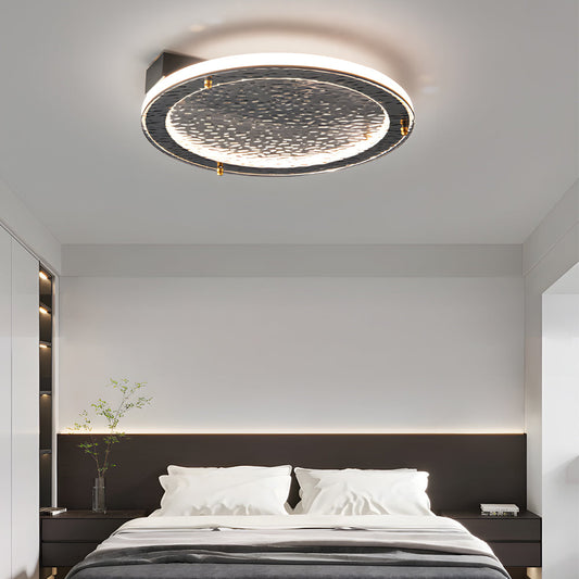 Black Glass LED Flush Mount Ceiling Light