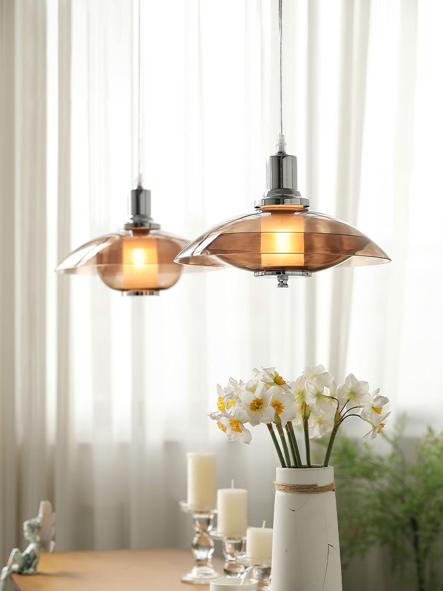 Flying Saucer Chrome Droplight Pendant Light