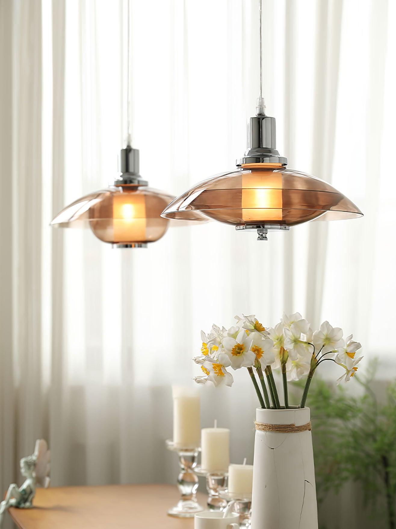 Flying Saucer Chrome Droplight Pendant Light