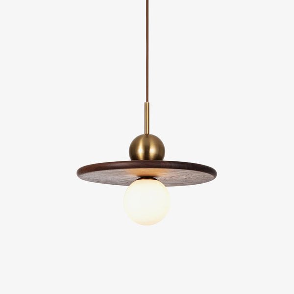 Flying Saucer Walnut Houselight Pendant Lamp