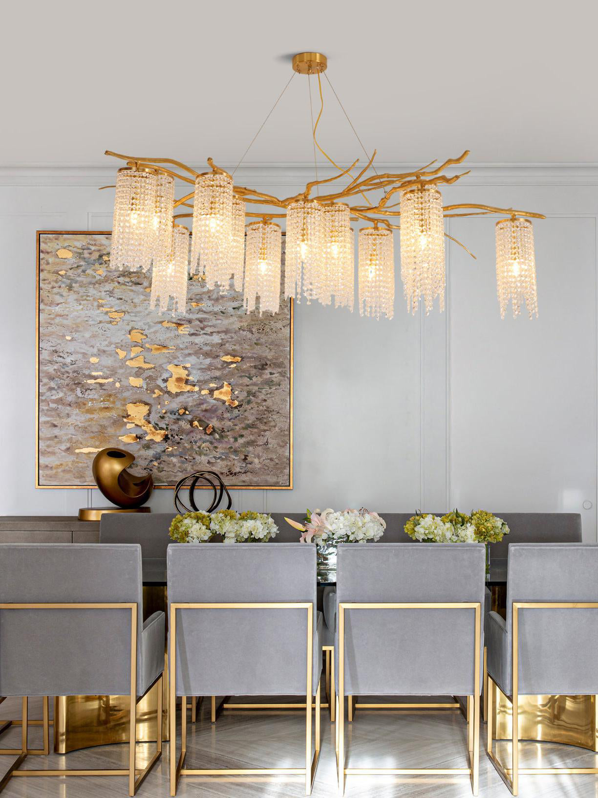 Forest Dawn Brass Ceiling fixture Chandelier