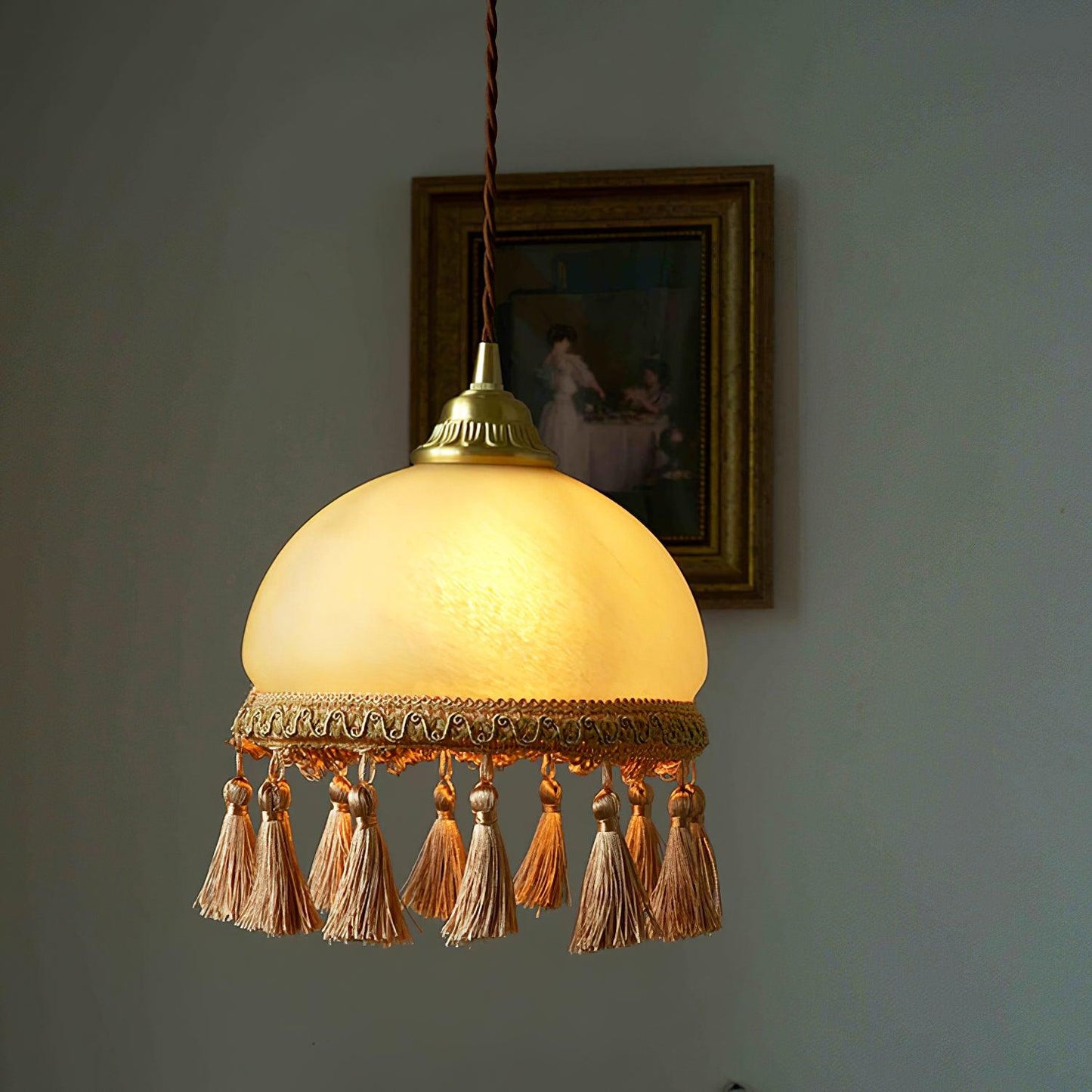 French Tassels Brass Drop light Pendant Light