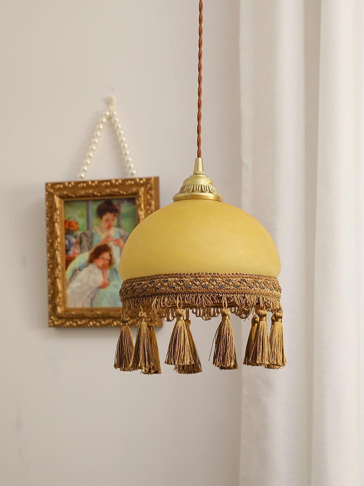 French Tassels Brass Drop light Pendant Light