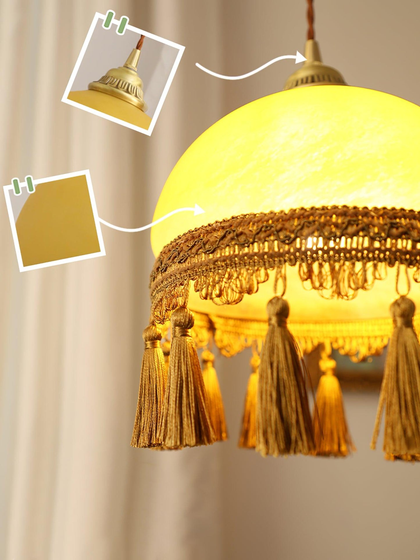 French Tassels Brass Drop light Pendant Light