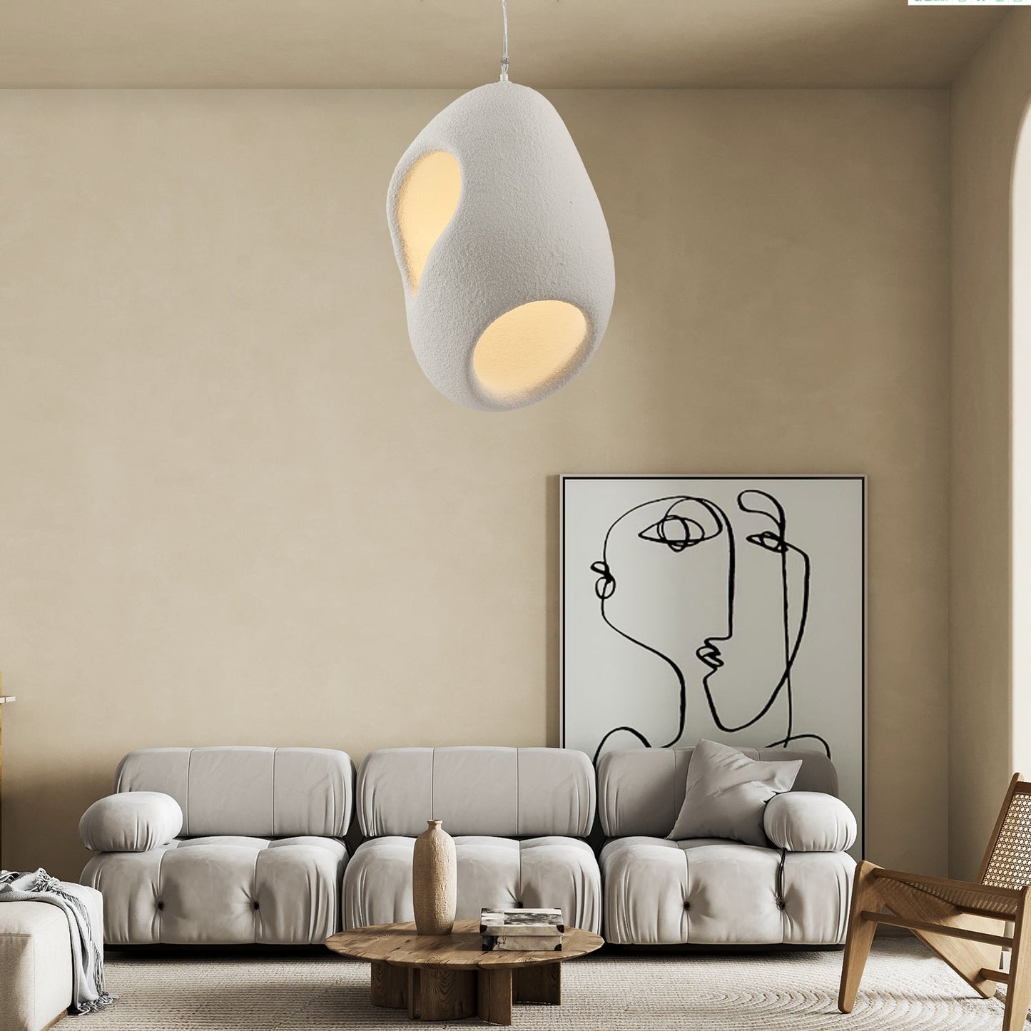 Sculptural Japandi Ceiling light fitting Pendant Lamp