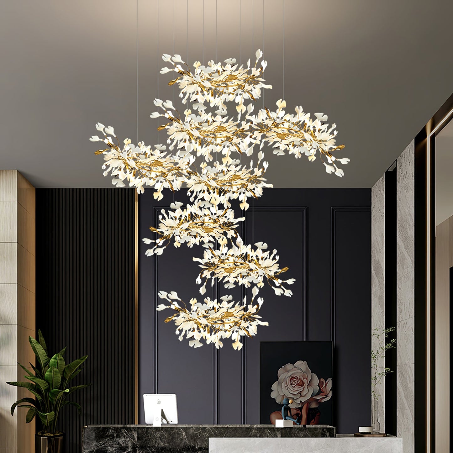 Gingko Leaves Ceiling fixture Chandelier