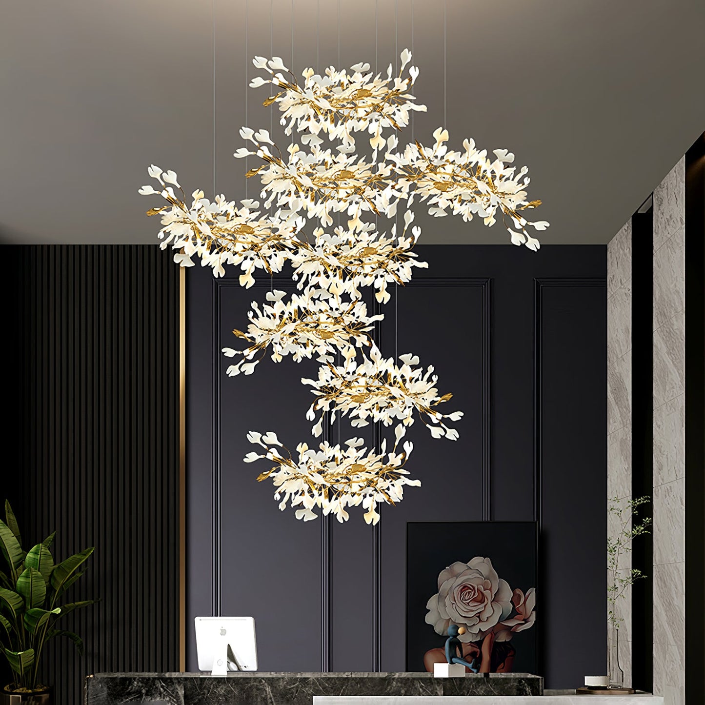 Gingko Leaves Ceiling fixture Chandelier