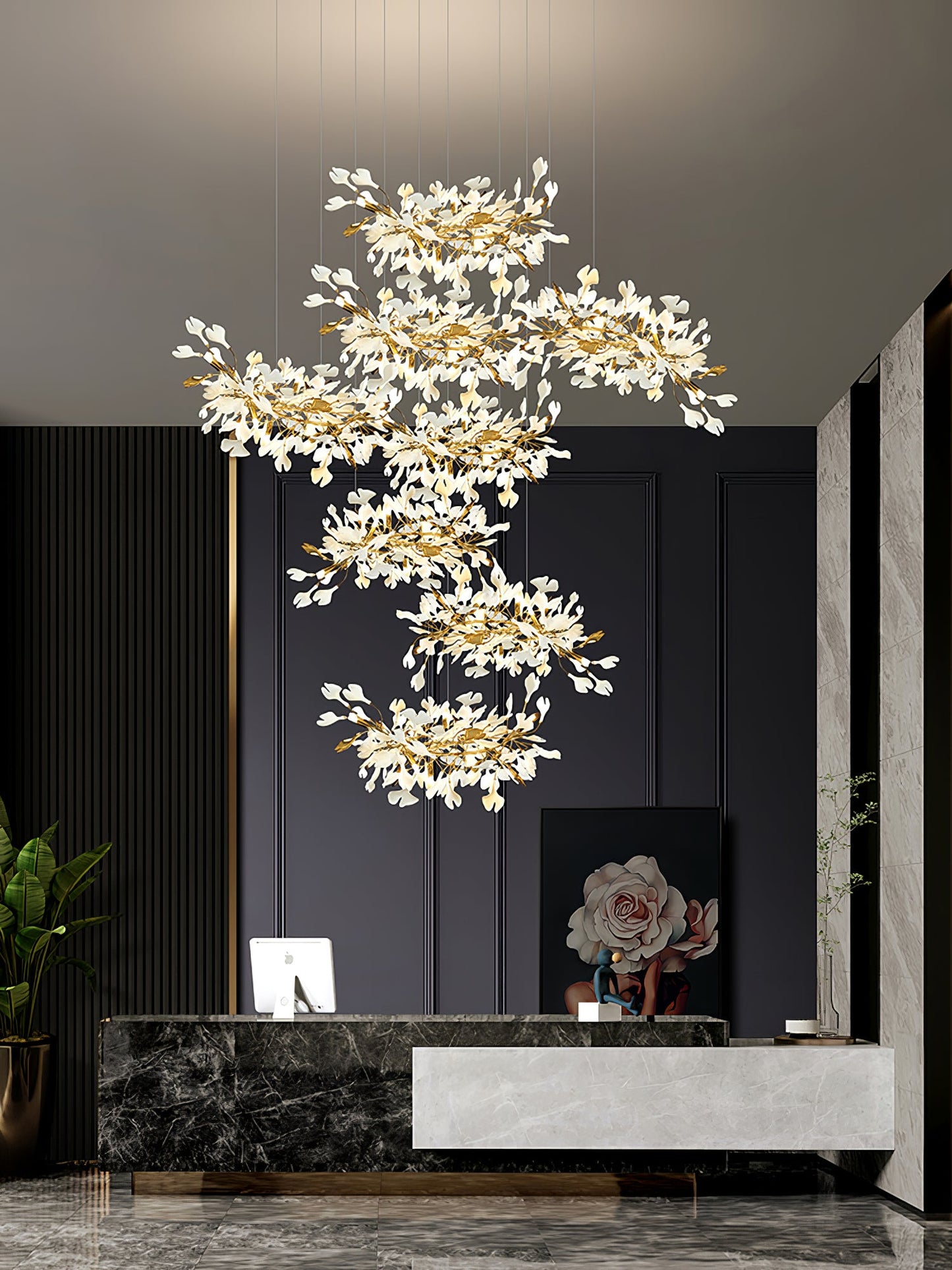 Gingko Leaves Ceiling fixture Chandelier