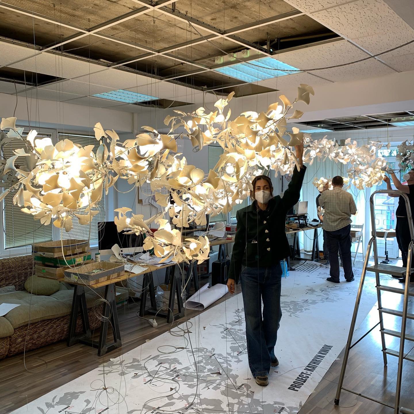 Gingko Leaves Ceiling fixture Chandelier