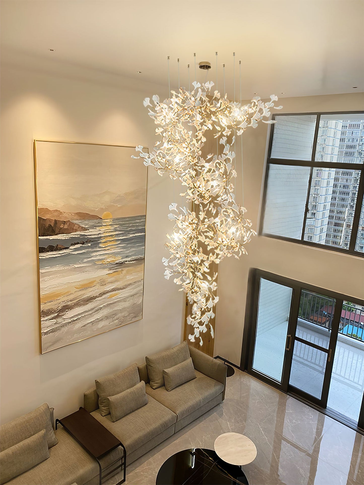 Gingko Ceiling fixture Chandelier F