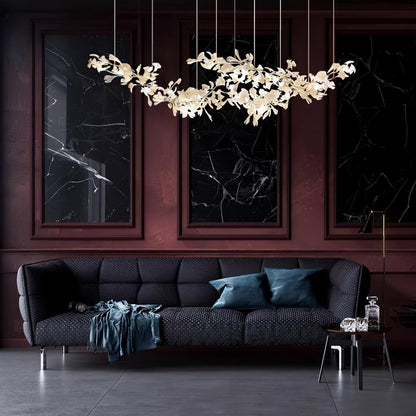 Double Layer Combination Gingko Crown Chandelier