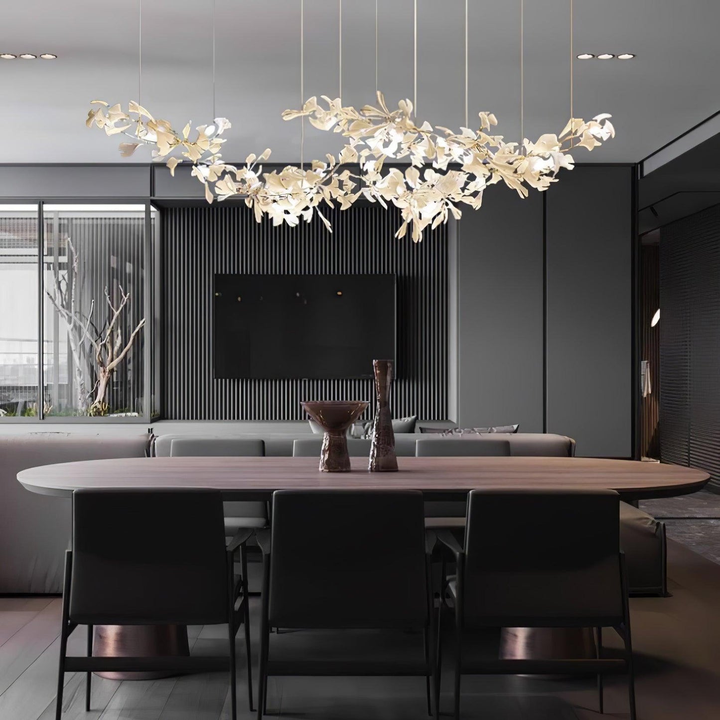 Double Layer Combination Gingko Crown Chandelier